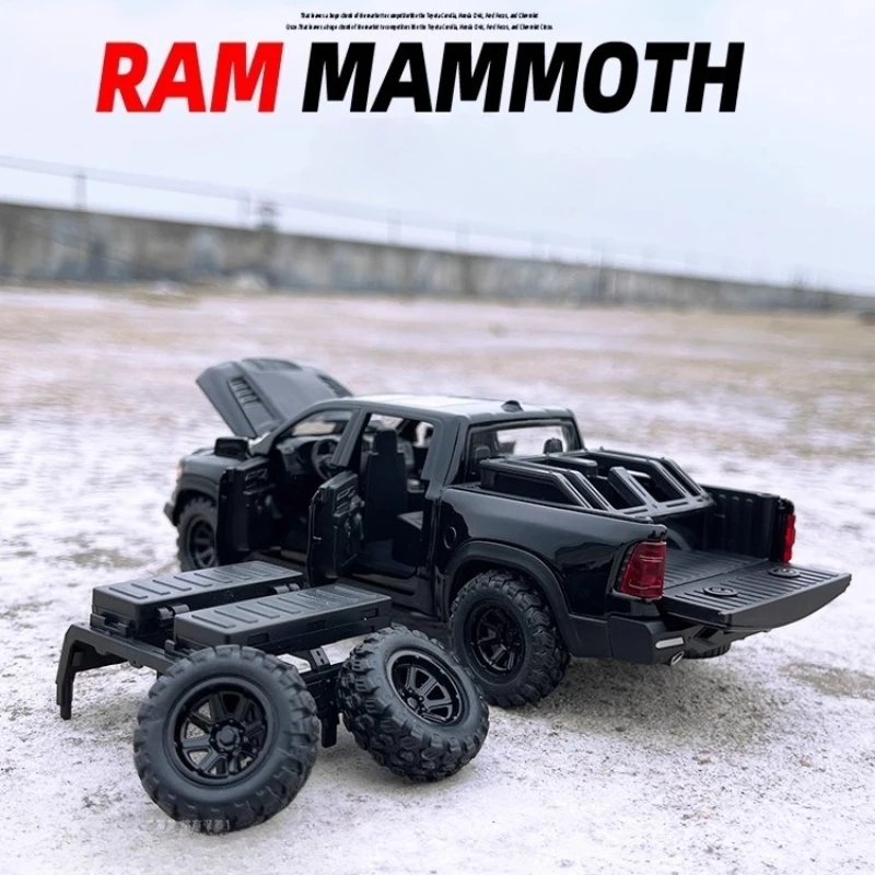 1:32 RAM 1000 TRX マムモス ピックアップ 合金製カーモデル サウンド＆ライト プルバック式 子供のおもちゃ コレクション 誕生日プレゼント