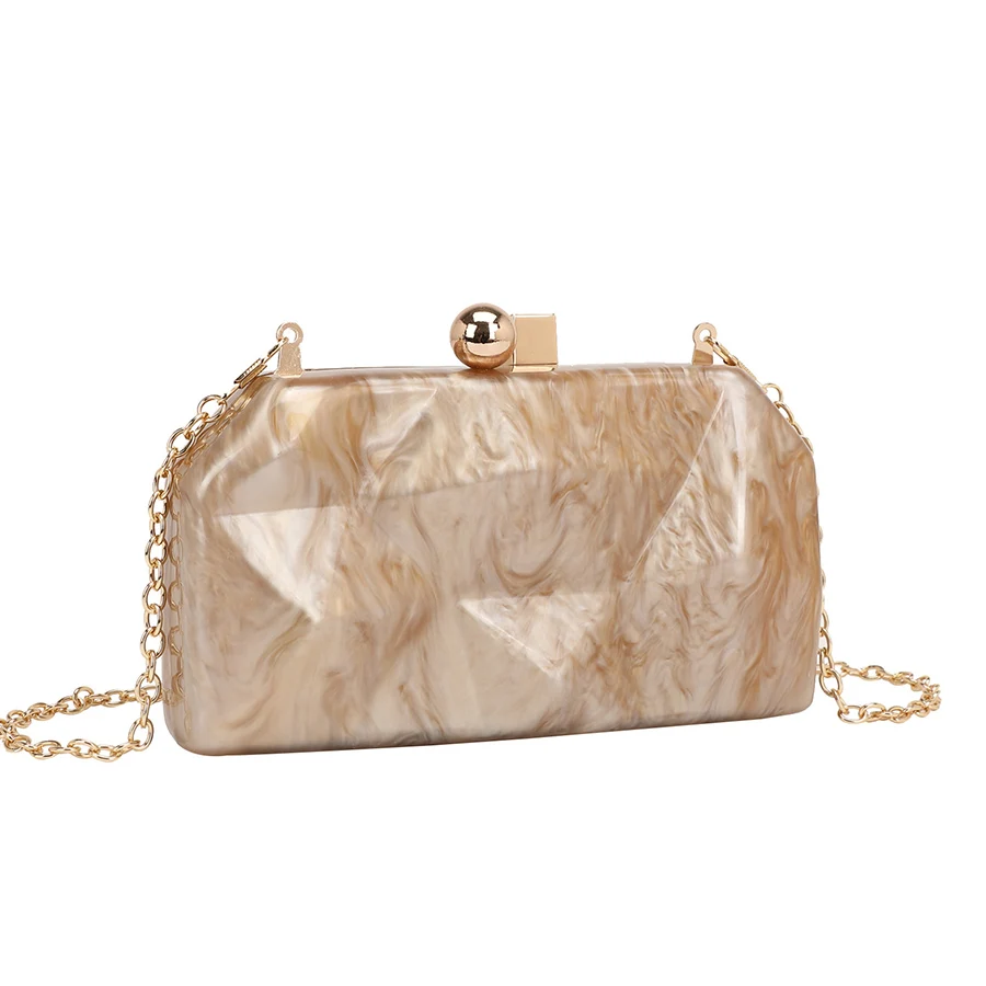 

Luxury Irregular Pattern Acrylic Women Bag Box Design Banquet Handbags Evening Bag Chain Shoulder Bag Wedding Party Clutch Purse