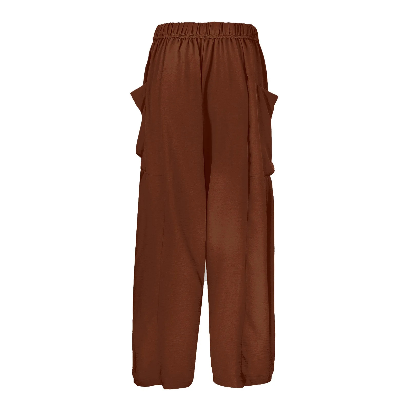 Plissee breites Bein gerade weites Bein lange Hosen Outdoor-Sport lässige Baggy-Hose hohe Taille Kordel zug Falten lose Pantalones