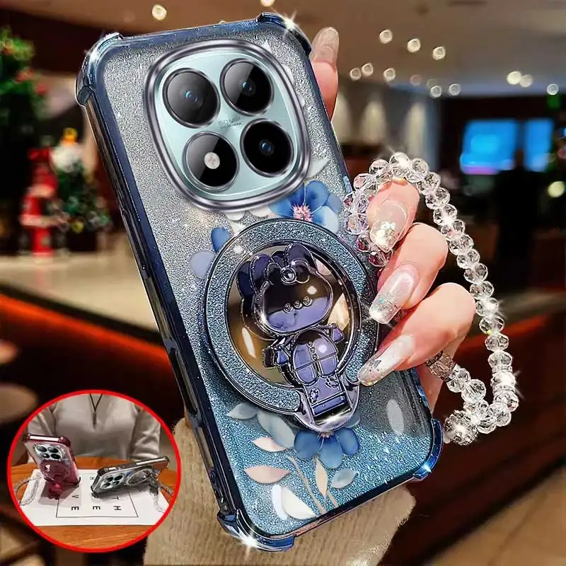 

3pcs(Attractive flower phone Case+Lanyard+Circular Stand) For Redmi Note 15Pro+/Note 15Pro/Note 15 4G Phone Case