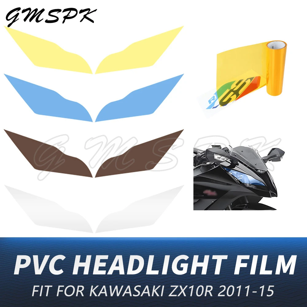 

Transparent Motorcycle Headlight Tint Film Fit for Kawasaki ZX10R ZX-10R 2011-2015 Head light Protector Decor Film Sticker