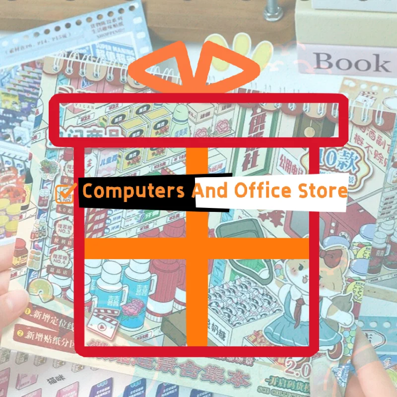 

Kawaii Decompression Code Cargo 3D Daily Necessities Landscape Sticker Book DIY Pocket Cabin Scene Sticker Festival Gift