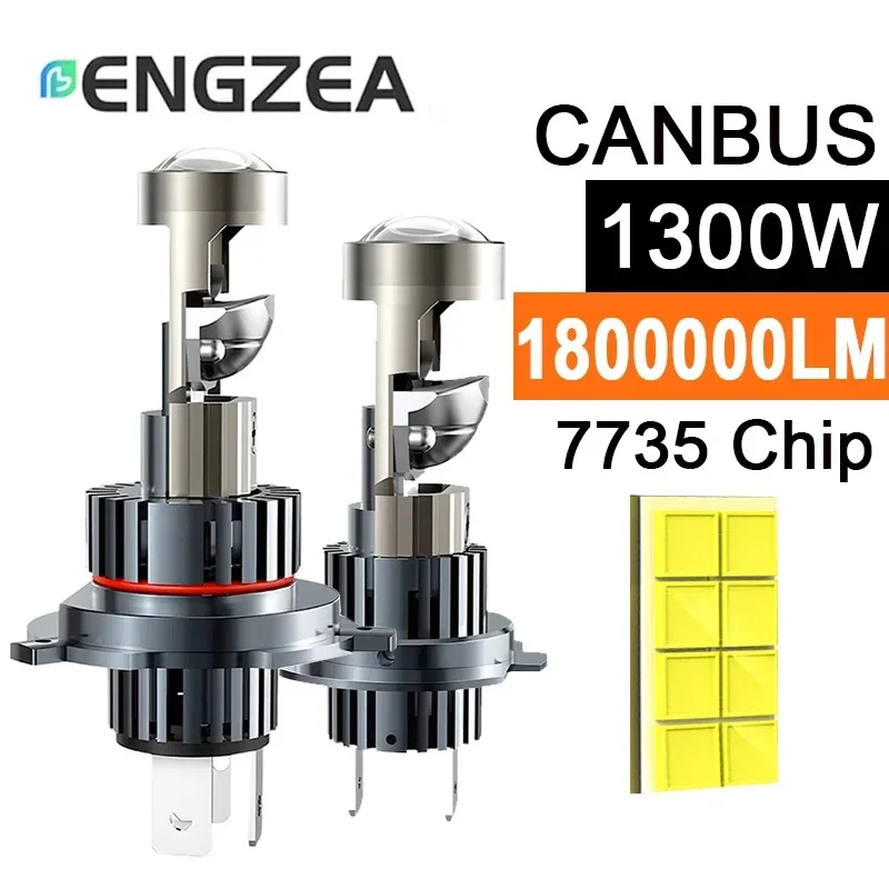 

ENGZEA H8 Led Lenses Projector H7 H4 Led 1800000LM 1300W 1:1 Wireless H11 9005 9006 HB3 Car Headlight Plug&Play Mini Fog Light
