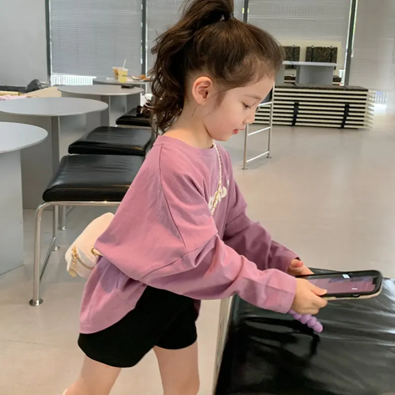 تي شيرت للأولاد والبنات بأكمام مكشوفة الأكتاف مع قلنسوة غير رسمية 2025 أنماط الربيع والخريف أفضل جديد للأعمار من 3 إلى 7 سنوات