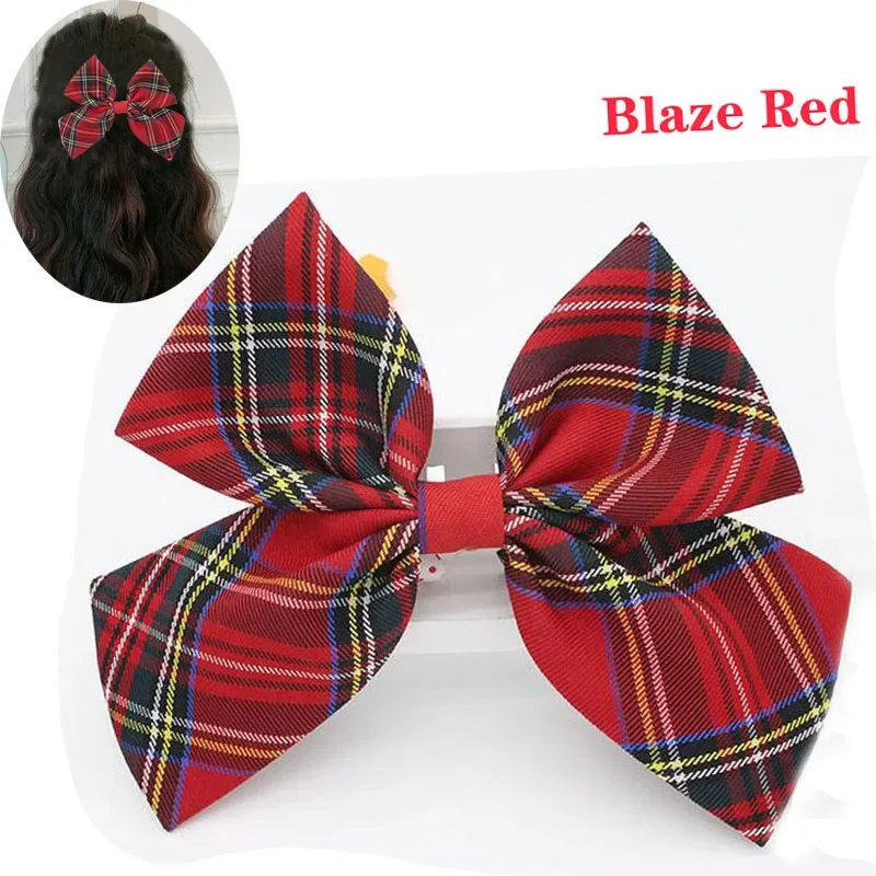 24 colors 1/2PCS  English wind Bows for Women Girls Hair Clips plaid Fabric Hair Bow Styling Accessories Decoration