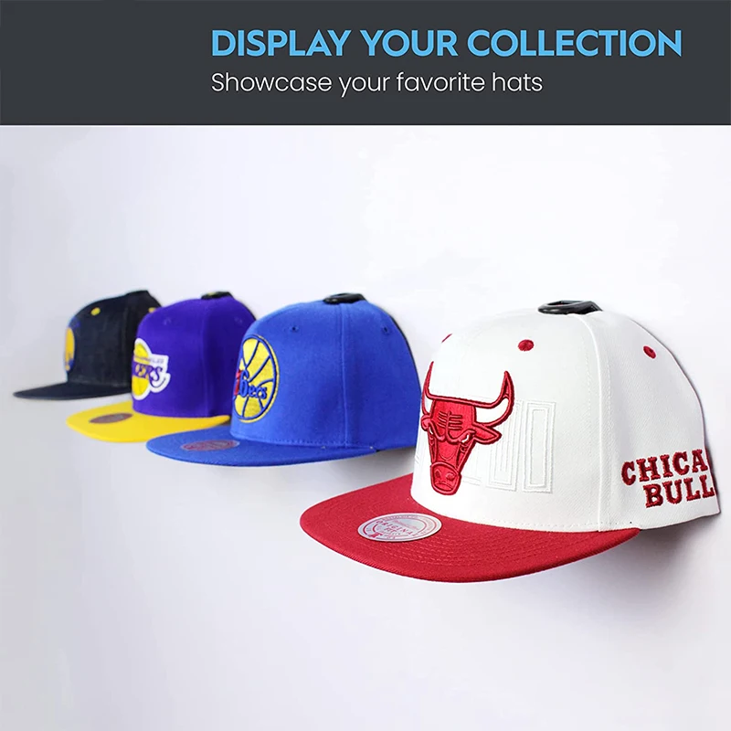 Hat Rack Adhesive Hooks, Cap Organizer for Wall