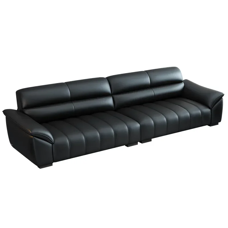 New leather office sofa, office and business reception combination, coffee table set