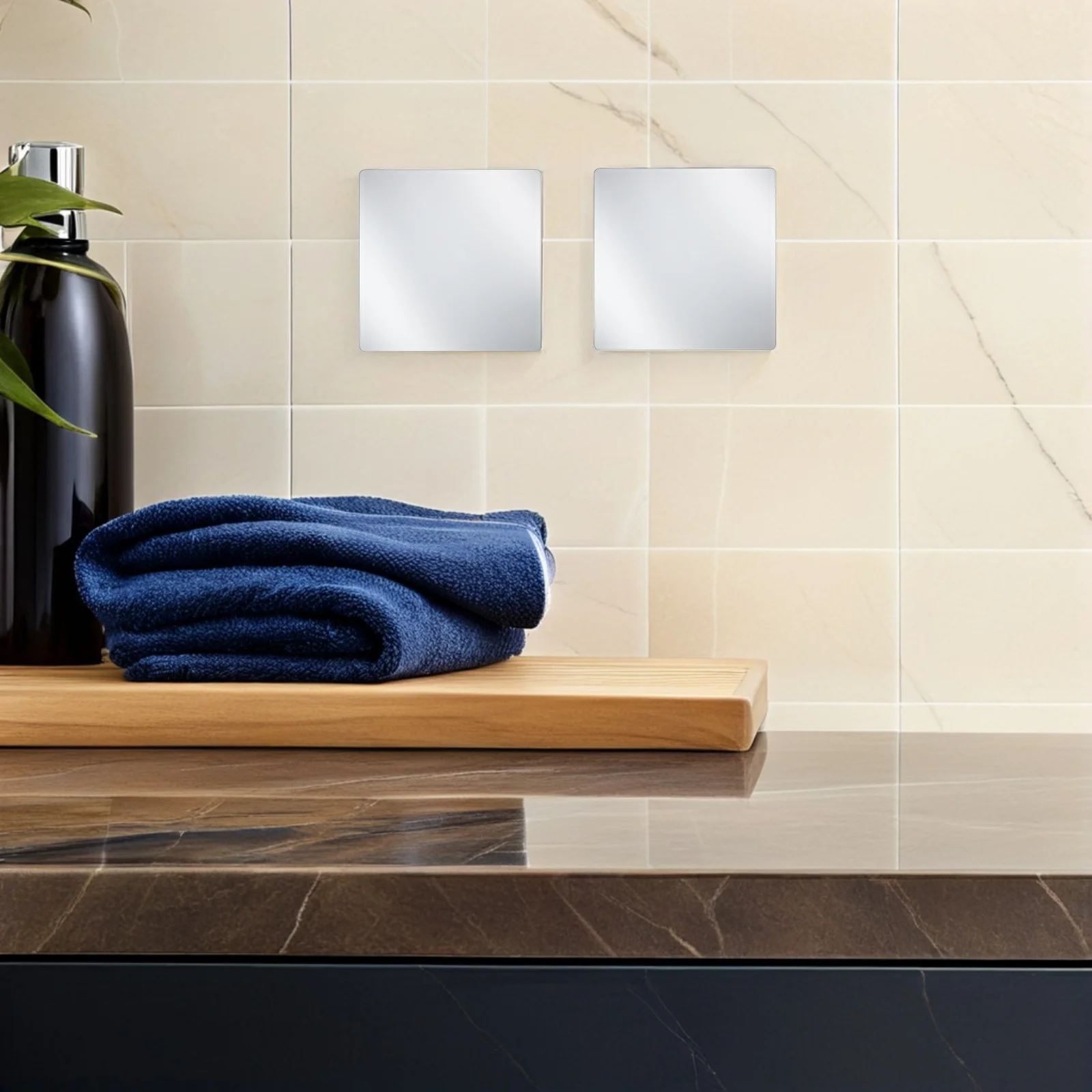 

10Pcs Acrylic Mirror Self-Adhesive Tiles 10x10cm Reflective Stickers for Walls Frameless Small Mirrors Wall Decor DIY Mirror