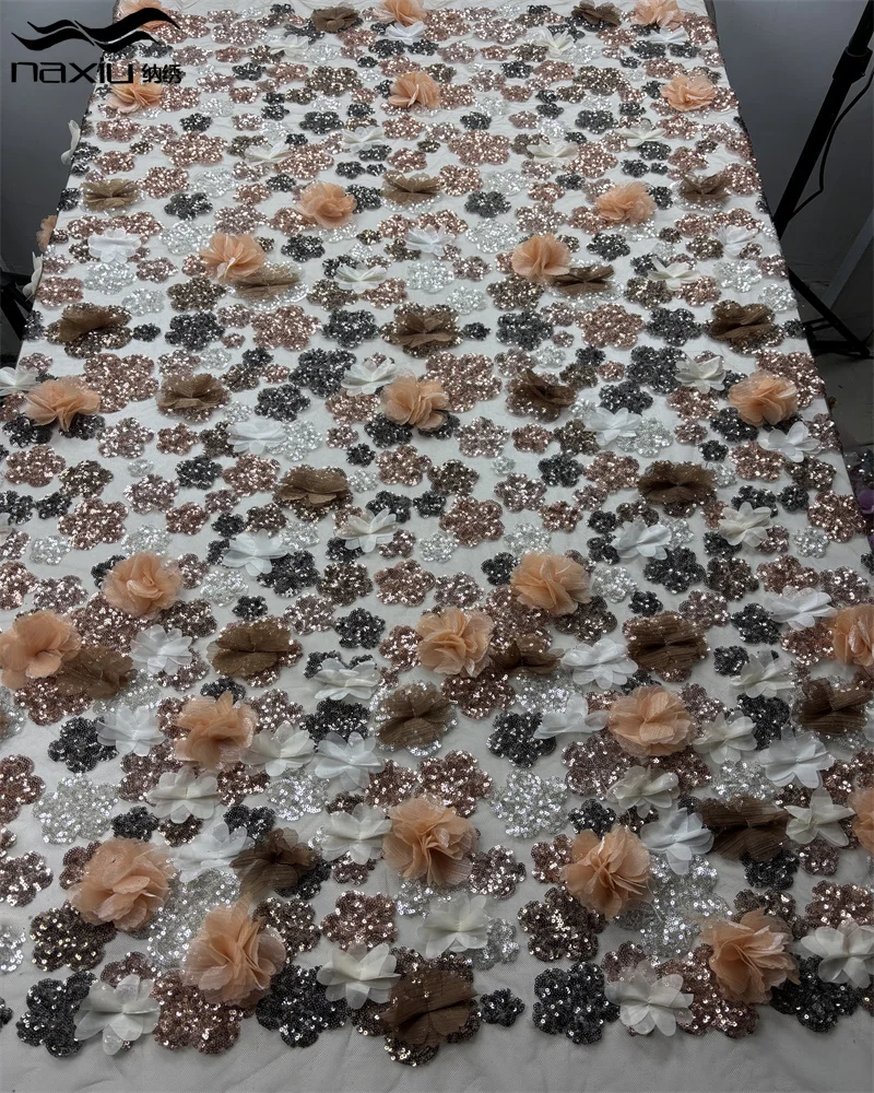 

Мадисон новейшая 3D цветочная вышивка бисером и блестками, африканская кружевная ткань, высокое качество, нигерийский французский женский свадебный материал