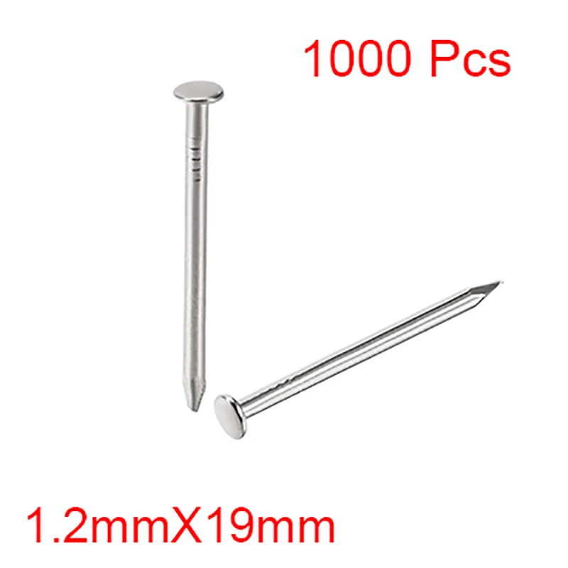 

1000pcs 1.2x19mm Tiny Nails Steel Small Mini Round Head Nail Stud for Jewelry Chest Box Case Hinge Furniture Drum Pictures