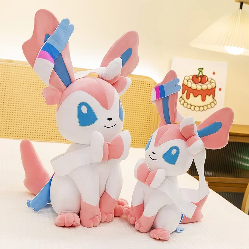 Jouets en peluche Pokemon SylLion pour enfants, poupées en peluche Anime, oreiller doux Kawaii, cadeaux de Noël en peluche Eevee, 25-75cm