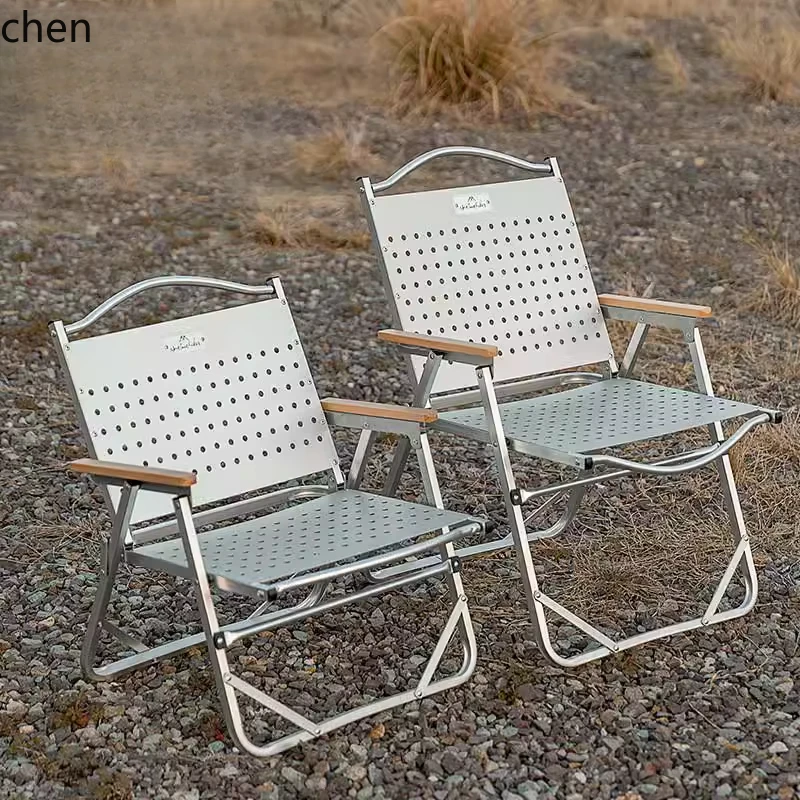 

CP Metal Outdoor Camping Folding Chair Aluminum Alloy Camping Leisure Chair