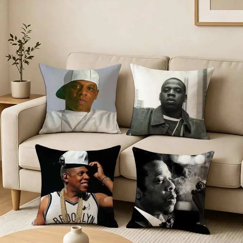 Pop-Rap Singer Jay Z-Z Square Double-Sided printed Pillow Case Bedroom Bedside Pillow Sofa Cushion Cover