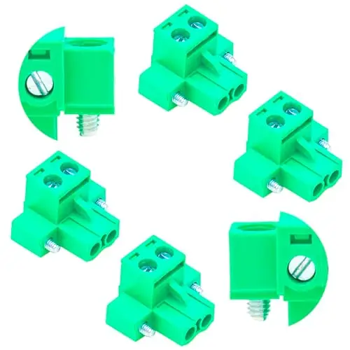 

8 PCS 5.08mm 2 Pin Phoenix Type Connector Green PCB Screw Plug Terminal Block 2 Pole with Screwable Flanges, 8PCS