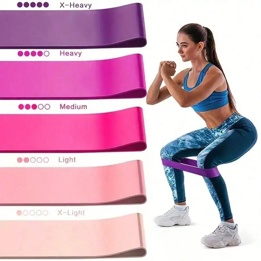 1pc/5pcs Yoga Resistance Bands, Suitable For Full Body Fitness, Glute, Leg And Arm Stretching, Ideal For Yoga And Pilates Workouts At Home, Portable Fitness Equipment, Rubber Resistance Bands, Yoga Gym Elastic Candy Strength Pilates Cross-Training For