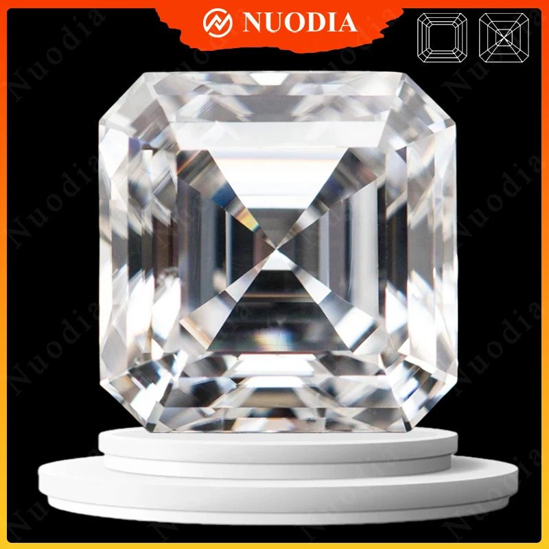 New Jewelry White D Colorless Asscher Cut Moissanite Loose Diamond 0.5-7.0ct Pass Test with GRA Certificate Pass Diamond Tester