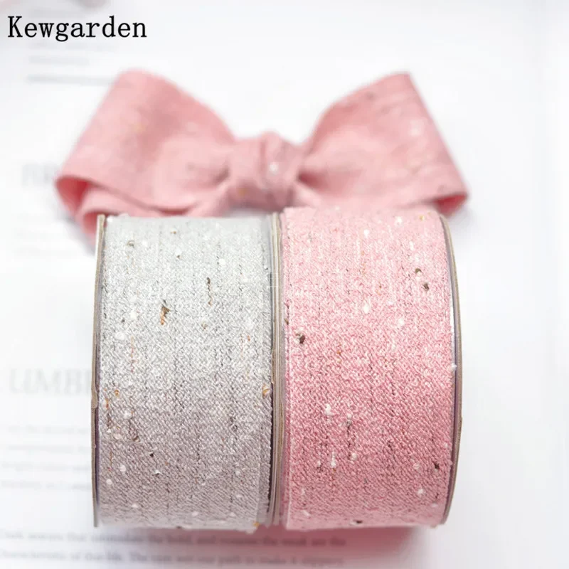 

Kewgarden 1" 1.5" 15mm 25mm 38mm Dot Linen Ribbon Handmade Tape DIY Hair Bow tie Corsage Accessories Packing Webbing 10 Yards