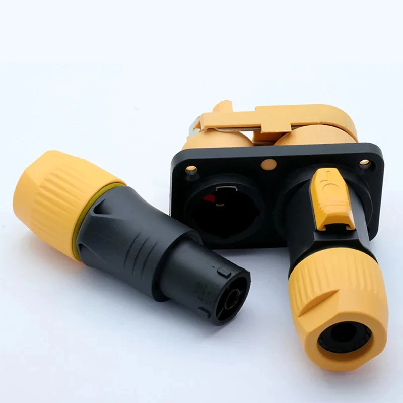 High quality 25pcs/lot 16A NAC3FX NAC3MX TRUE1 Powercon Cable input (female) Cable output (male)  Connector. 16 amp Silver color