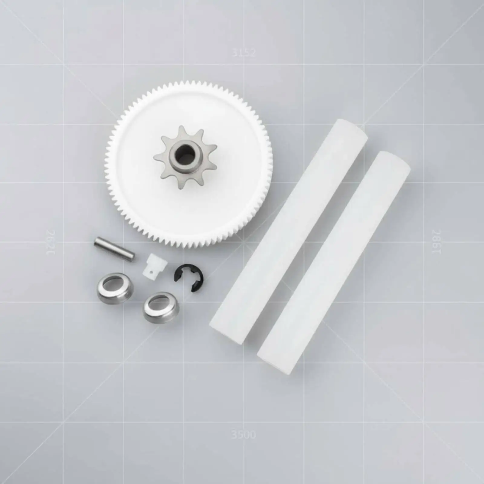 Trash Compactor Gear Kit Drive Component Replacement for Worn Mechanism with Iron Plastic Mix
