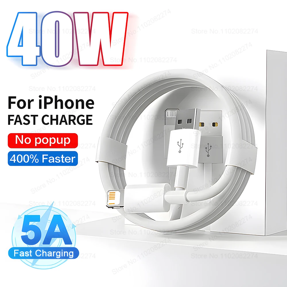 

PD 40 Вт USB-кабель для быстрой зарядки типа C для iPhone 16 15 14 13 12 11 Pro Max X XS XR 7 8 Plus Кабель для быстрой зарядки данных Аксессуары