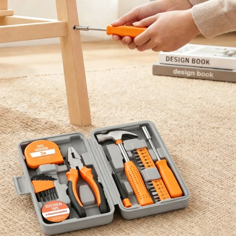 24-Piece Household Toolbox Hardware Tools Multifunctional Hammer Precision Batch Repair Tool Box Cross-border Tools