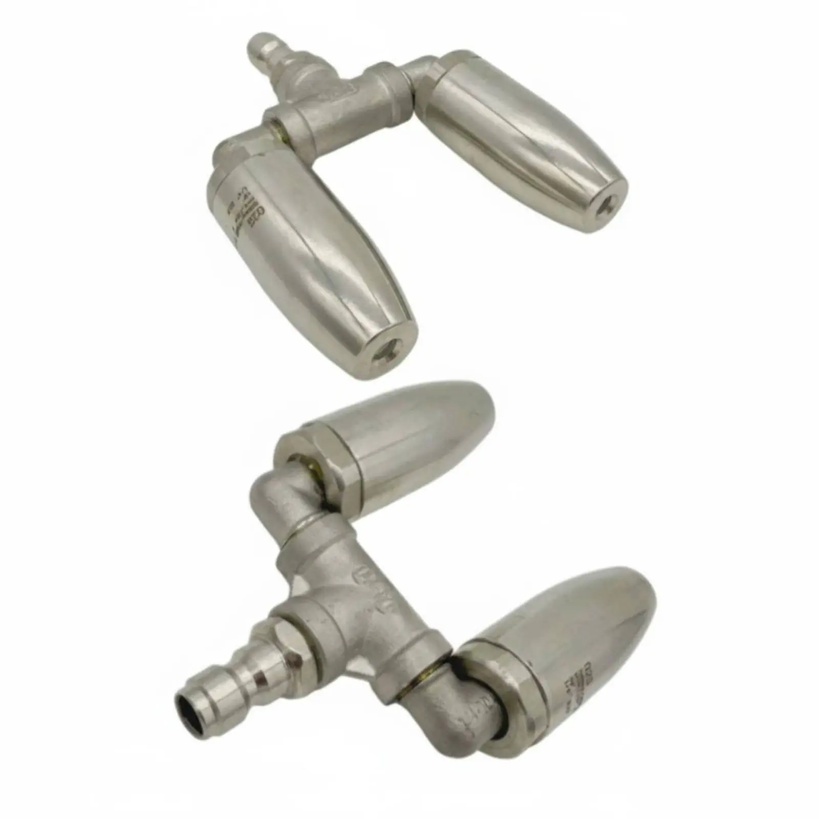 304 Stainless Steel Spray Nozzle Twin Turbine 360° Rotating Spray Nozzle Easy to Install Corrosion Resistant for Car Wash