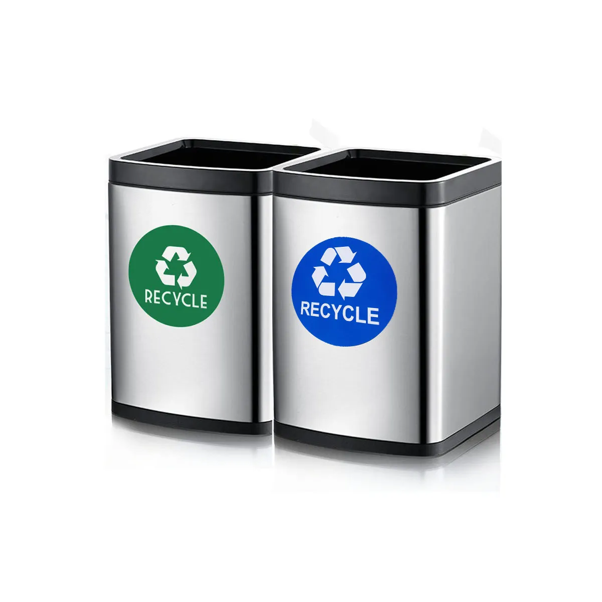 

12Pcs Trash Can Sticker Set Large Bold Lettering Vinyl Decal Waterproof Removable Adhesive Label for Recycling Bins Steel Glass