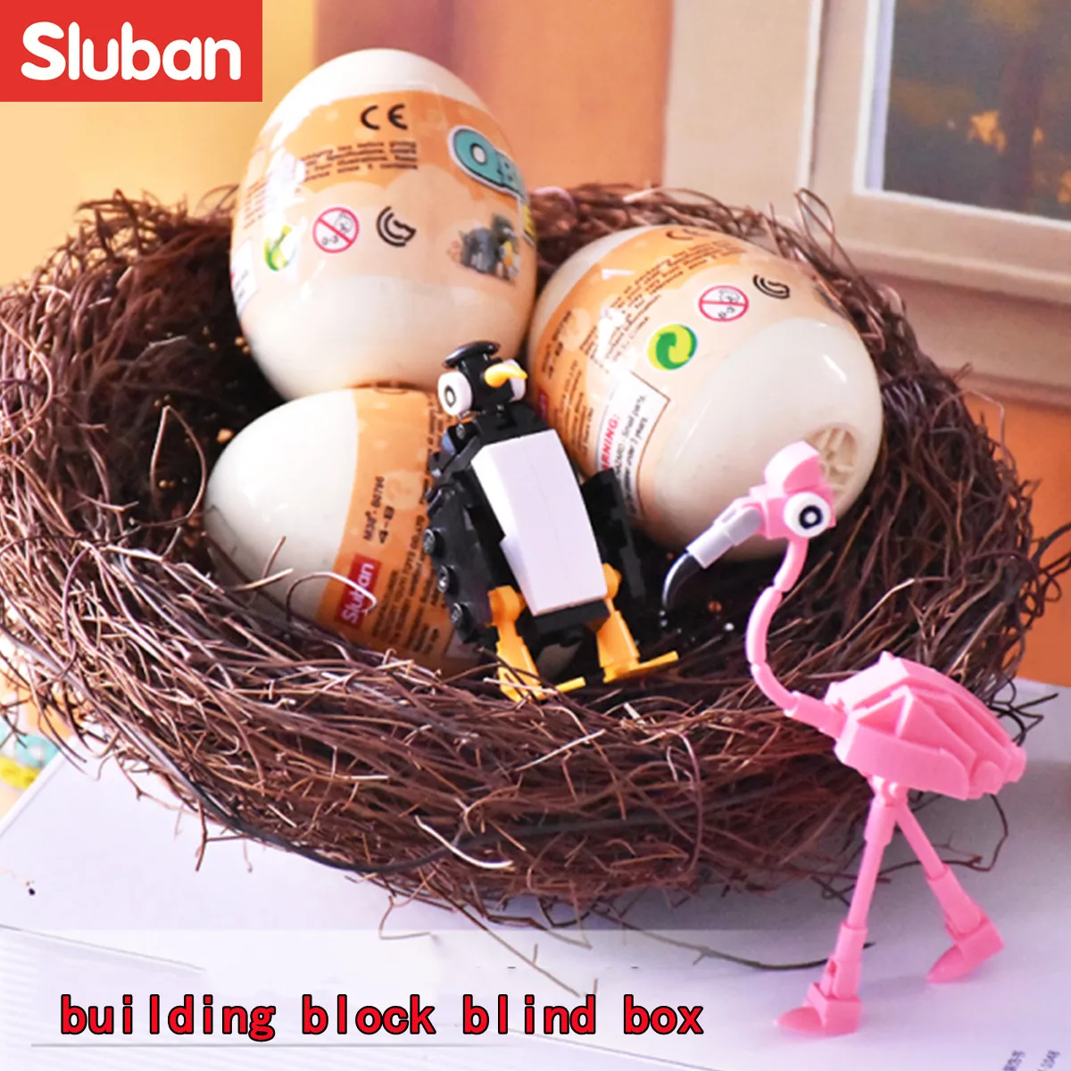 

Sluban Building Block Toys Dinosaur Eggs 12 Different Dinos & 24 Mini Animals B0796/0968/0969 Q Bricks Blind Box Concept 6 in 1