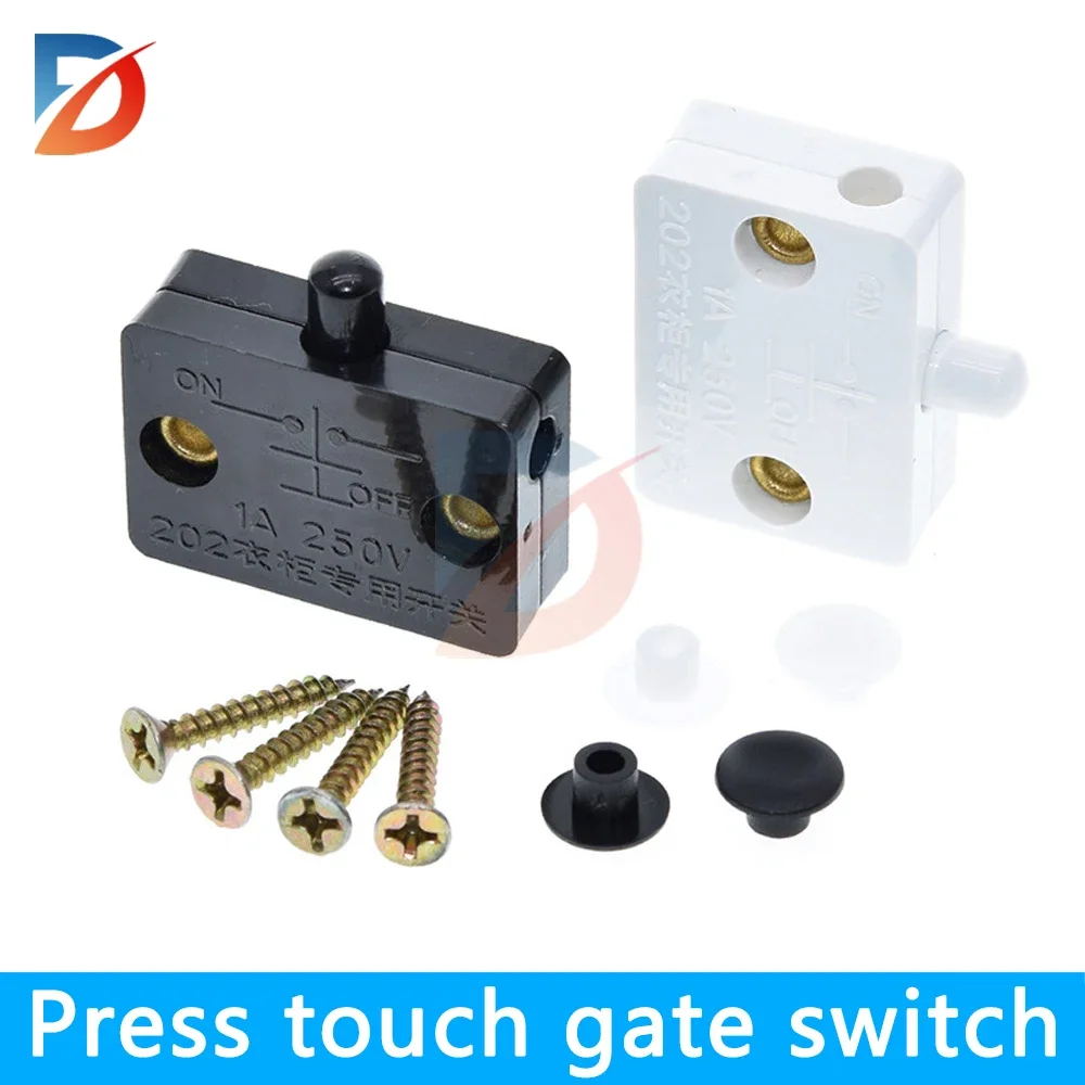 LED Switch Auto Reset Switch 1A 250V Wardrobe Light Switch Push Touch Door Control Switch for Smart Home Control Switch