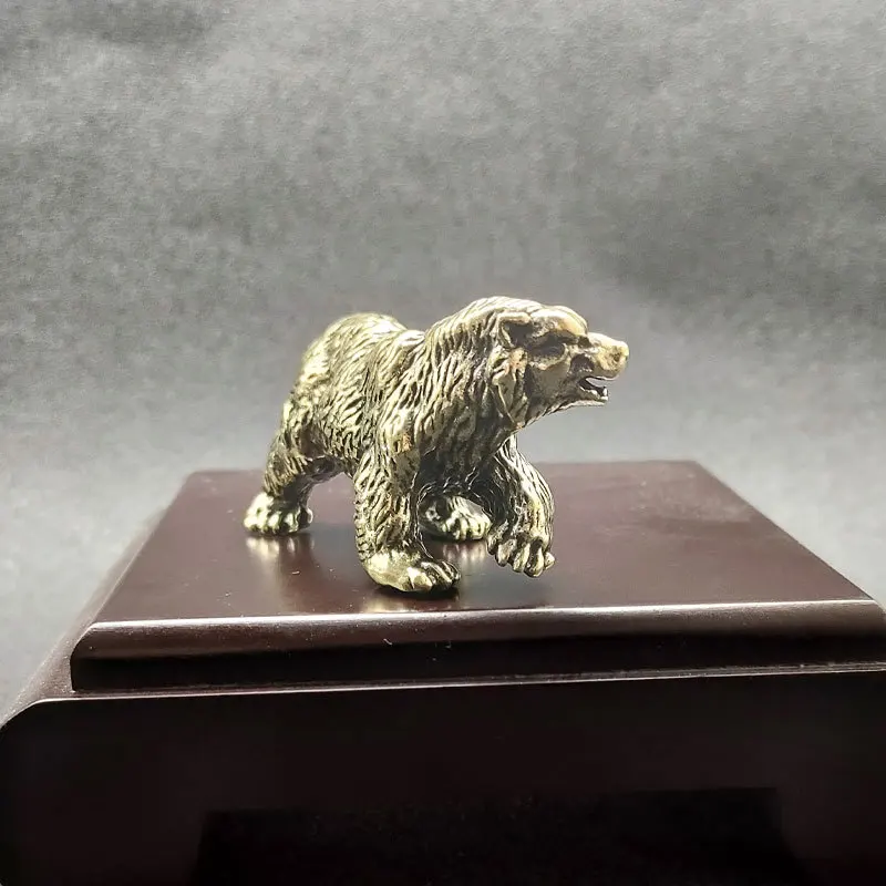1/2Pcs for brass retro polar bear creative animal ornaments antique stall copper ware