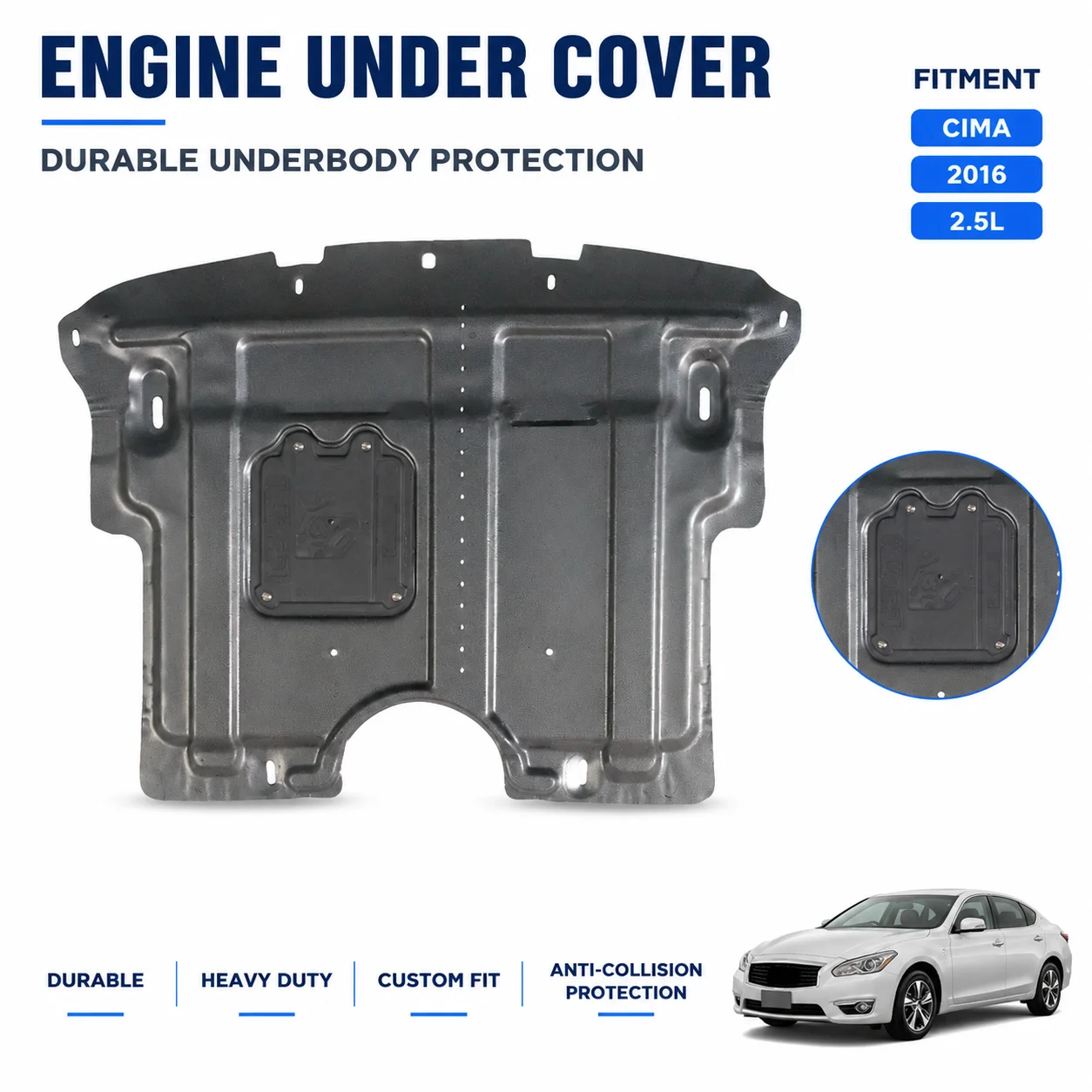Heavy Duty Custom Fit Engine Skid Plate for Toyota Reiz 2007-2013 2.5L 3.0L Underbody Chassis Anti Collision Protection
