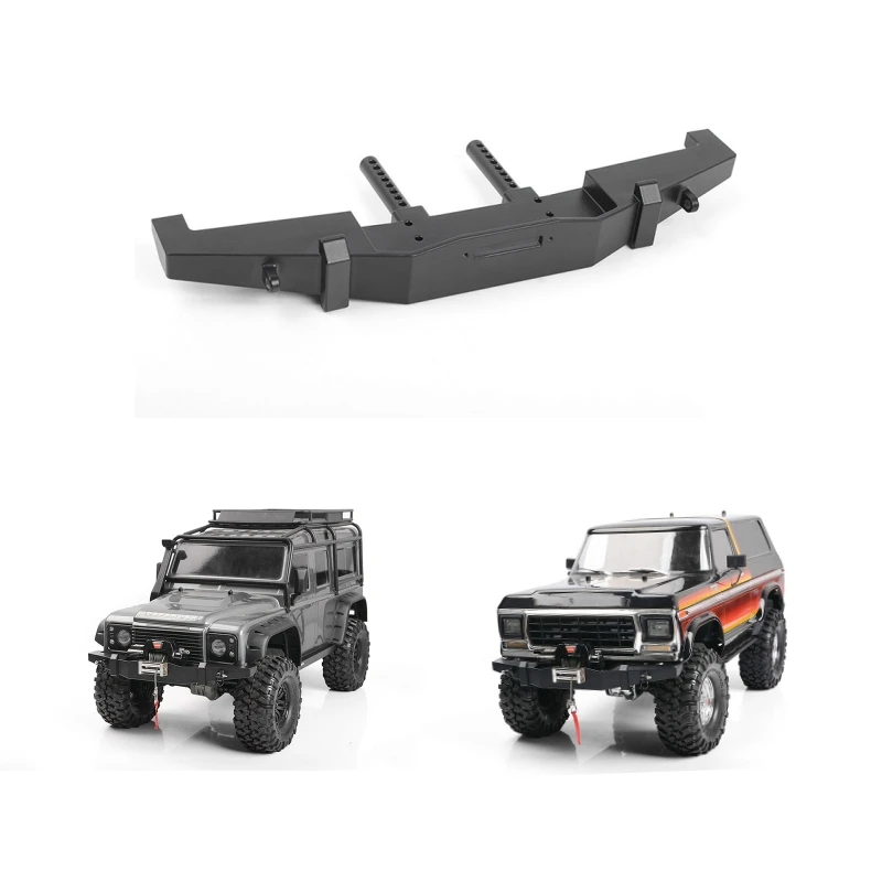 Metal Tough Armor Attack Front Bumper for 1 10 Rock Crawler Truck TRX4 Defender D110 Bronco Ranger XLT Rc Car Upgrade Parts