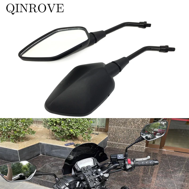 Black ABS Motorcycle Rearview 10mm Mirror Side Mirror Universal For Honda Hornet 600 900 PCX125 C650F CB400X NC 750X Aprilia 660