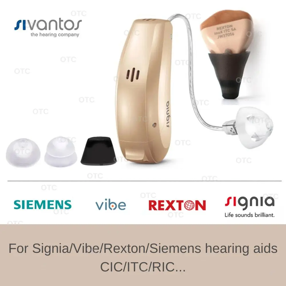 6Pieces Signia Click Connexx Sleeve Original Silicone Ear domes ,for Siemens Signia Rexton CIC ITC and RIC Model Hering Aids