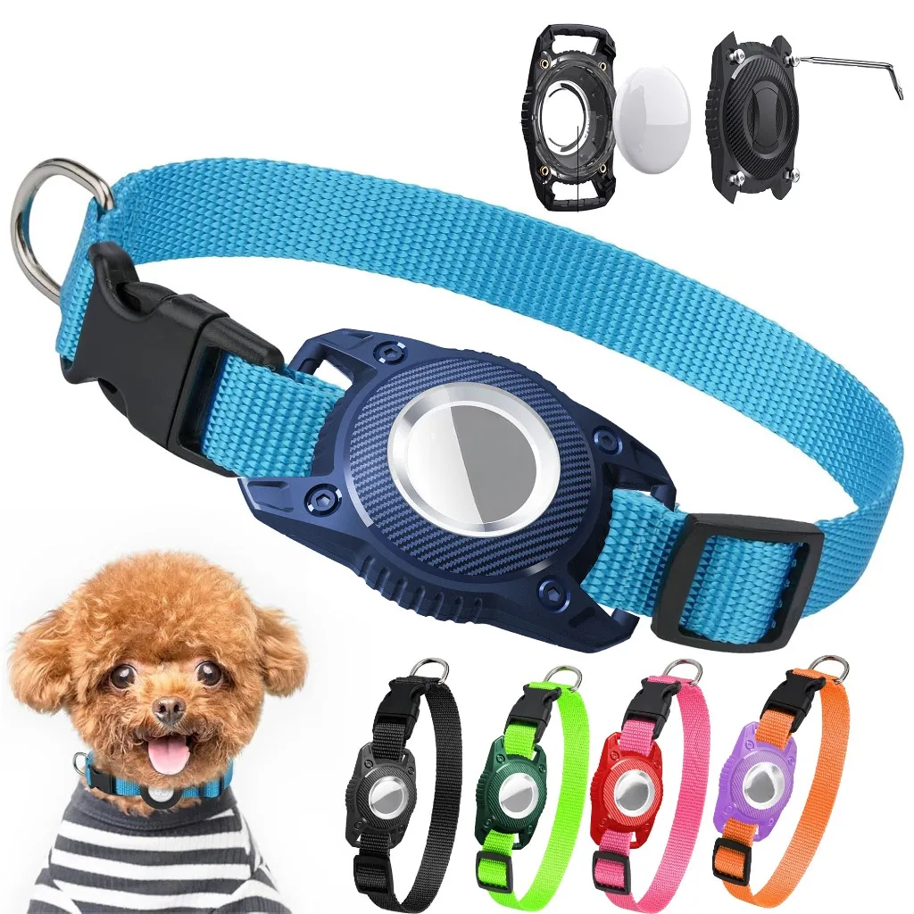 Airtag Dog Collar Holder,IPX8 Waterproof Holder for Dog Collar,Removable Metal Buckle Strap-Ultralight Hard TPU Dog Holder