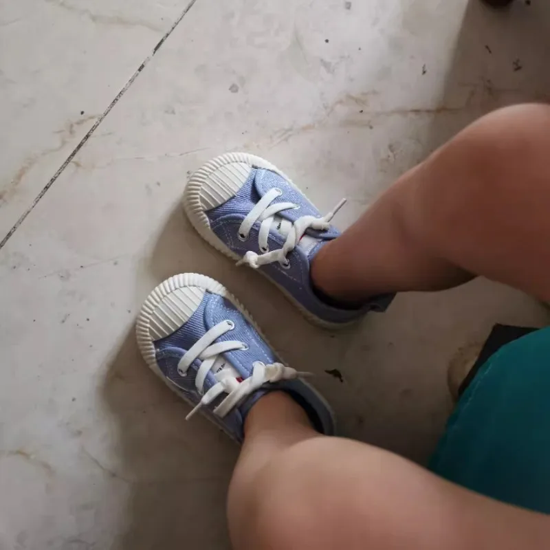 Spring Autumn New Canvas Shoes Toddler Board Shoes Kids Lace-up Anti Slip Sneakers Fashion Walking Shoes Boys Girls School Shoes
