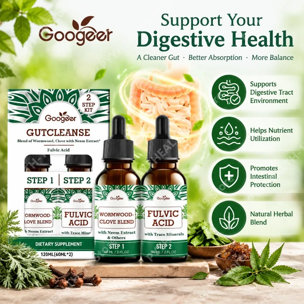 GutCleanse 2 Step Liquid Drops Supports Digestive Tract Environment Nutrient Utilization Intestinal Protect Wormwood Clove 120ml