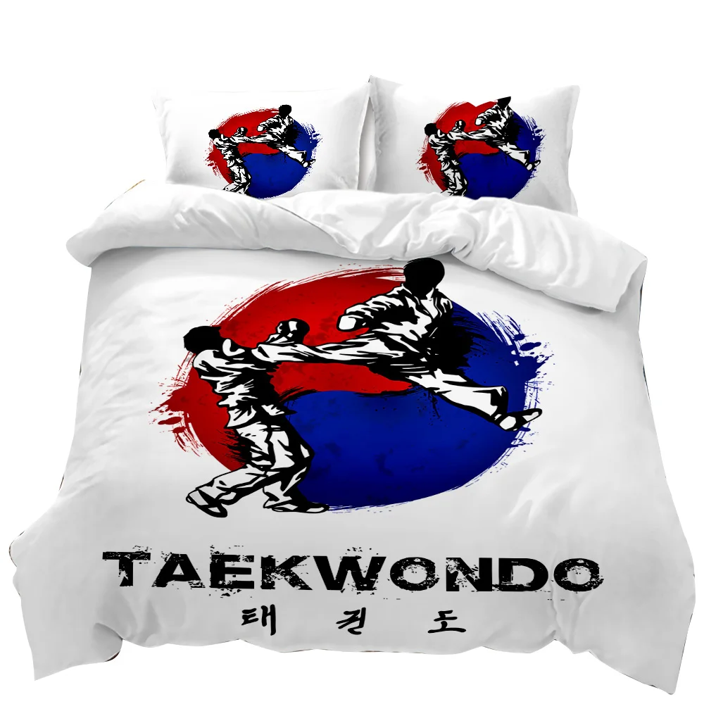 

Sports Duvet Cover Set Taekwondo Defense Techniques Sport Practice Bedding Aikido Karate Judo Queen King Quilt Cover