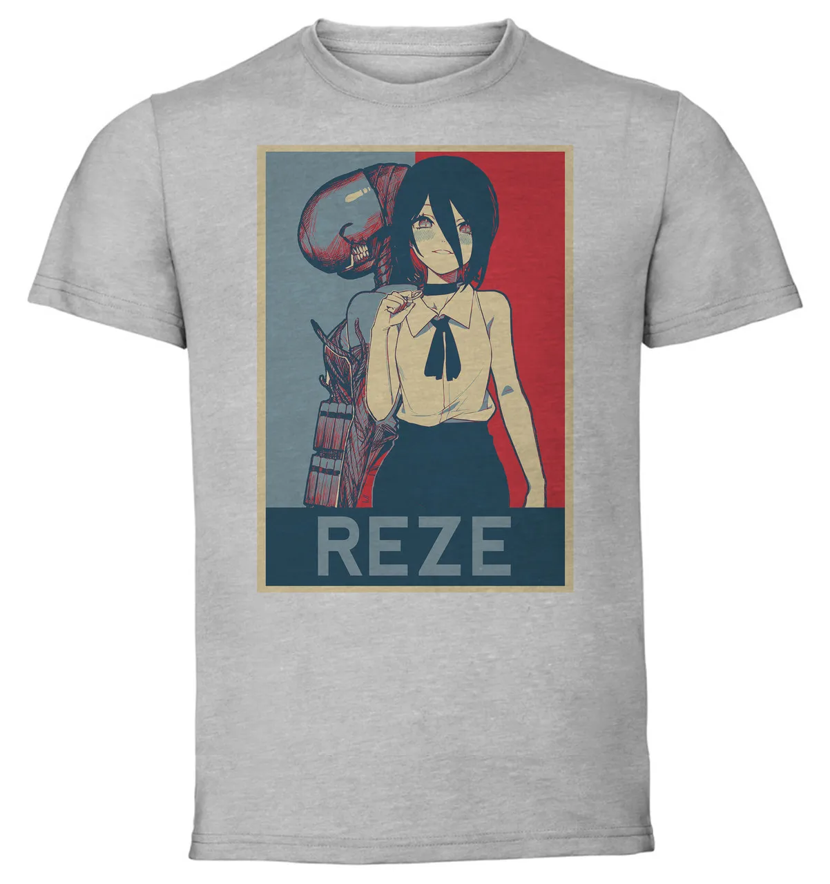 T-Shirt Unisex Grey Propaganda - Chainsaw Man - Reze SA0977