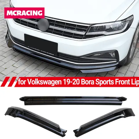 3PCS Car Front Bumper Splitter Lip Spoiler Diffuser Guard Body Kit Cover For Volkswagen For New Bora 2019-2021
