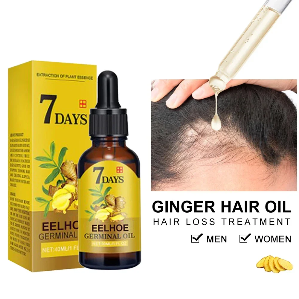 5pcs Ginger Hair Growth Serum Anti Hair Loss Fast Growing Hair Care Essential Oil Repair Damaged Scalp Treatment For Women Men