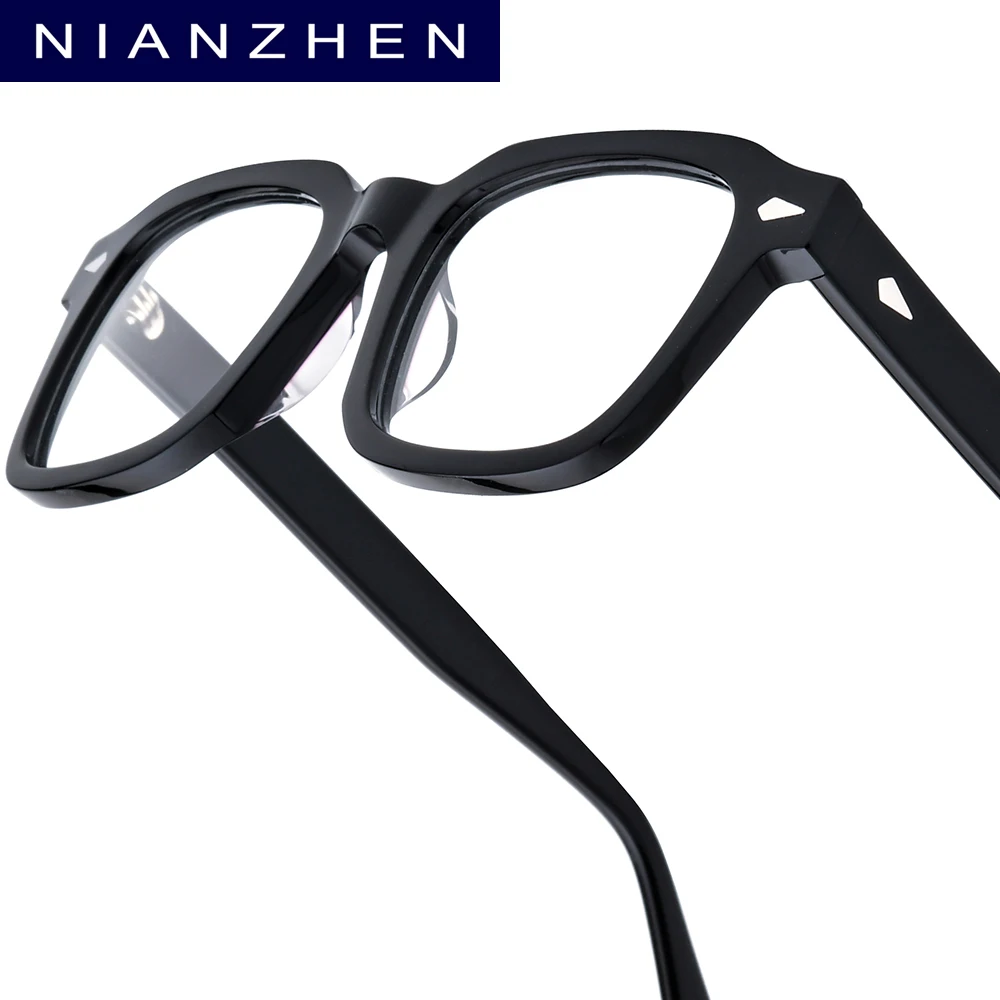 NIANZHEN Acetate Eyeglasses Frame Men New Vintage Square Brand Design Glasses Women Retro Eyewear Japanese Spectacles 88011