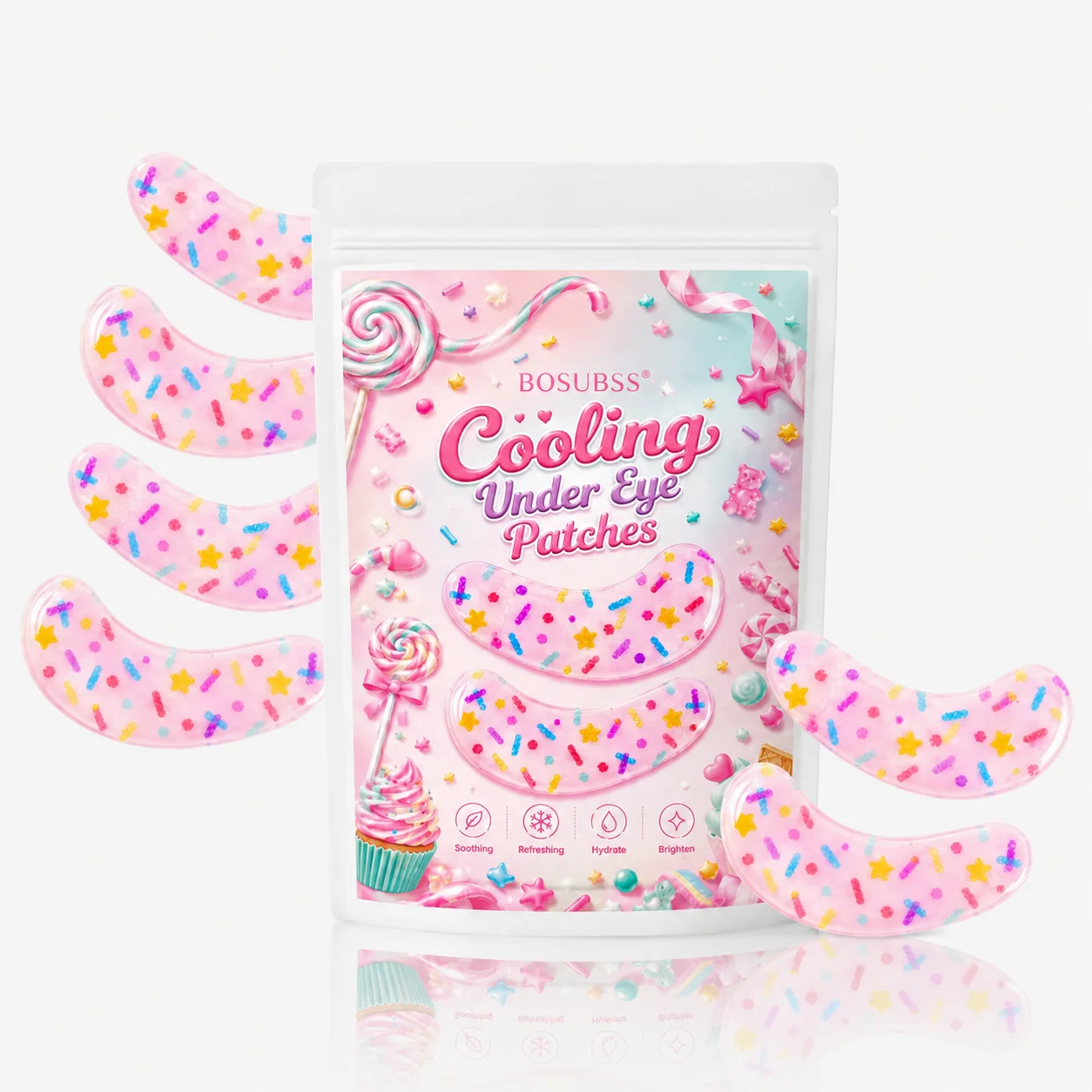 Candy Sprinkle Hydrogel Eye Patches Lightweight Moisturizing Gel under Eye Masks Soft Flexible Daily Eye Care Skincare