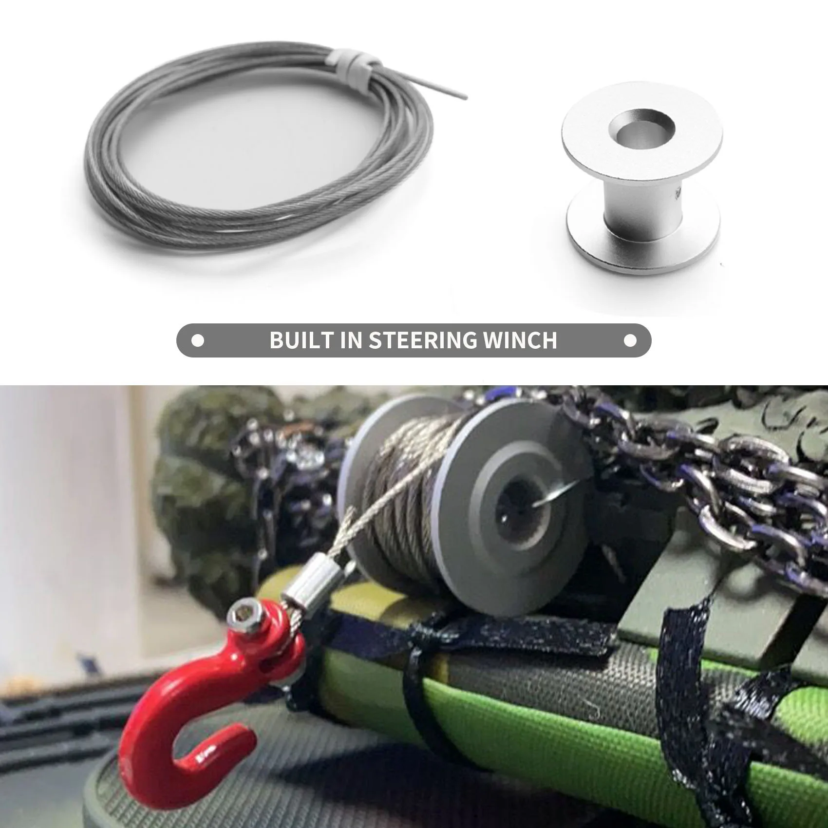 AS96-2PCS 25T 스티어링 기어 서보 윈치 휠 드럼 (1/10 RC 크롤러 자동차 Traxxas TRX4 Axial SCX10 90046 D90 D110 타미야 용)