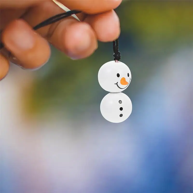 Perles Décoratives en Bois de Noël, Bonhomme de Neige, Dessin Animé, DIY, 20 Pièces