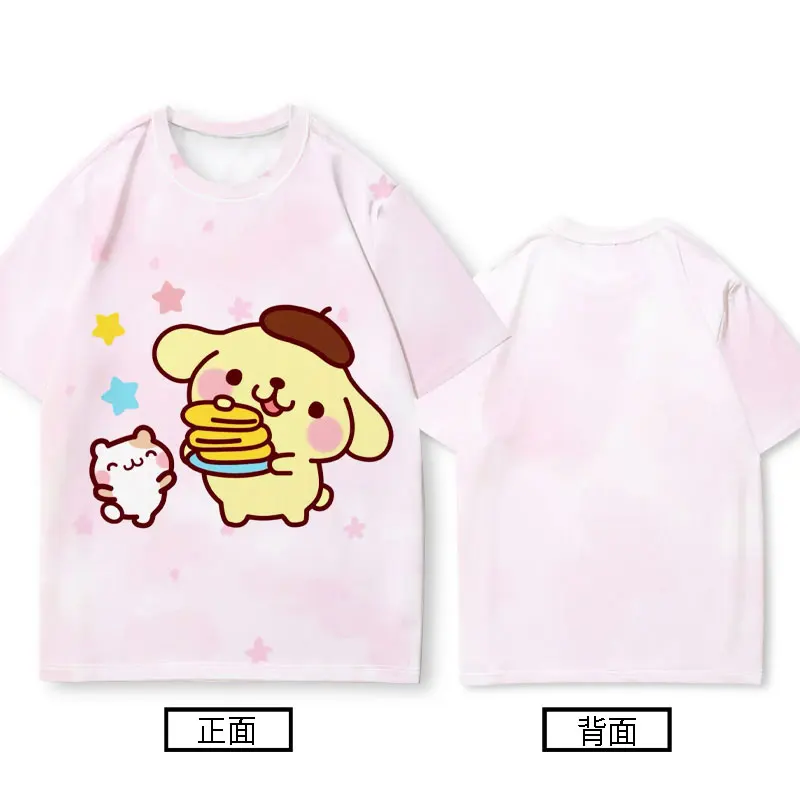 Pudding Dog Short Sleeve T-shirt Girl Small Loose Sanrio Cartoon Cute Summer Dress Girl