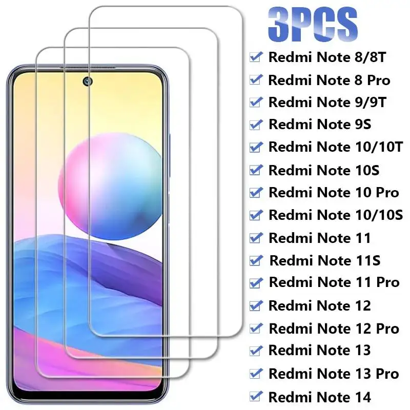 

3 шт. Защитное стекло для Xiaomi 10 9 8 8T 9T 10T 9S 10S, Redmi Note 14 13 12 Pro 12S 5G