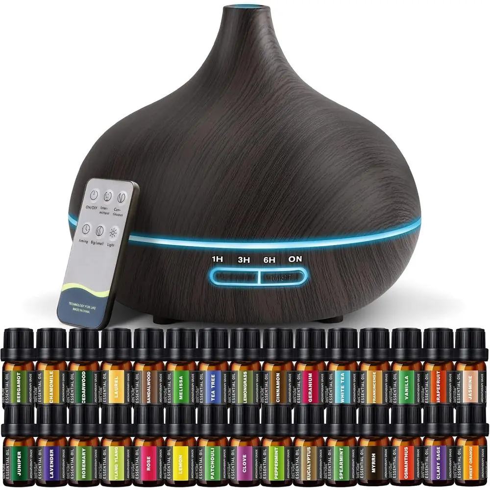 

Аромадиффузор с набором эфирных масел, диффузор для эфирных масел объемом 550 мл с пультом дистанционного управления, ультратехнологичные аромадиффузоры Auto S