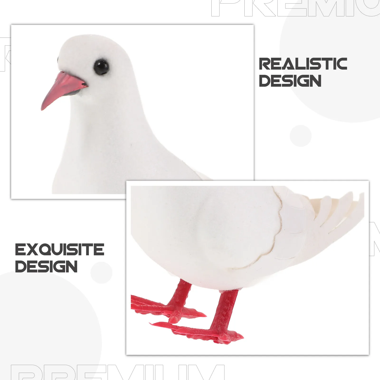Realistic Foam Dove Ornament for Garden Lawn Wedding Xmas Decor Lifelike Artificial Pigeon Outdoor Home Decoration Landscape