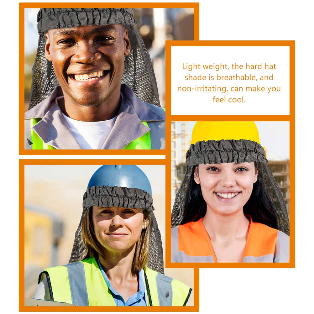 2Pcs Mesh Reflective Hard Hat Cover Grey Sun Protection Foldable Neck Shade Safety Accessories Lightweight Breathable
